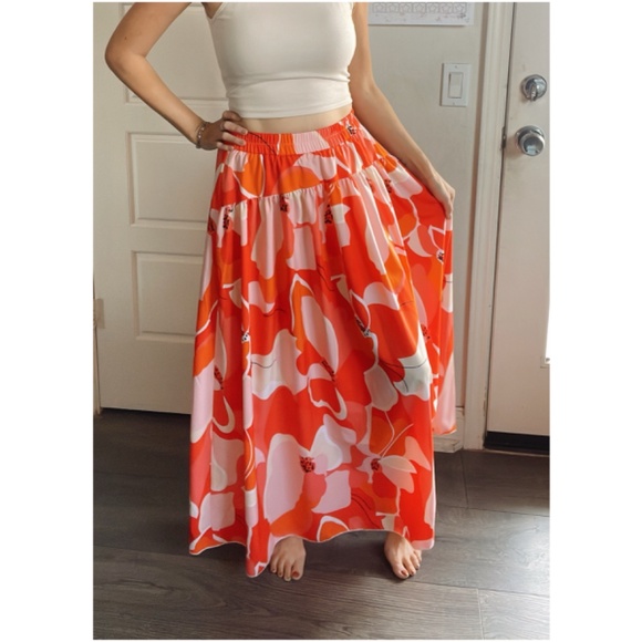 014 Boho Floral Print Tropical Maxi Skirt - Picture 16 of 16